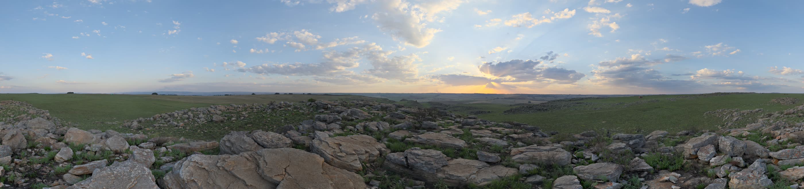 Panoramic strip of the hilltop landscape